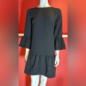 Black Ruffle Sleeve Dress